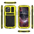 R-JUST Pancerne Etui Metal Szkło do iPhone 13 żółte