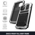 R-JUST Pancerne Etui Metal Szkło do iPhone 13 srebrne