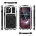 R-JUST Pancerne Etui Metal Szkło do iPhone 13 Pro srebrne