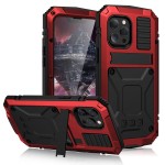 R-JUST Pancerne Etui Metal Szkło do iPhone 13 Pro czerwone