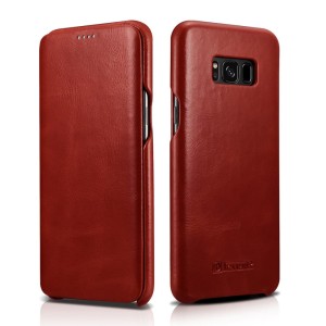 Skórzane Etui Pokrowiec ICARER Samsung Galaxy S8 czerwony