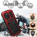 R-JUST Pancerne Etui Metal Szkło do iPhone 13 Pro czerwone