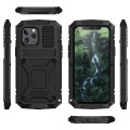 R-JUST Pancerne Etui Metal Szkło Silikon do iPhone 13 czarne