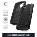 R-JUST Pancerne Etui Metal Szkło Silikon do iPhone 13 czarne