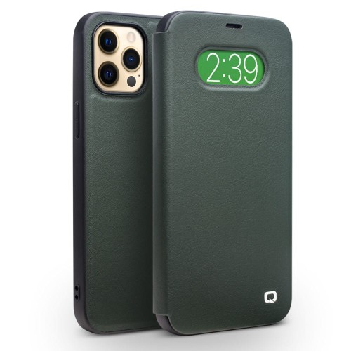 Etui QIALINO Skórzany Pokrowiec iPhone 12 Pro Max zielone