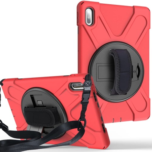 Shockproof Pancerne Etui z Paskiem do Huawei MatePad Pro 10.8 czerwone