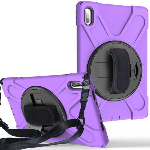 Shockproof Pancerne Etui z Paskiem do Huawei MatePad Pro 10.8 fioletowe