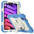 Shockproof Pancerne Mocne Etui z Paskiem i Podstawką do iPad Mini 6 niebiesko-biała