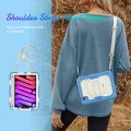 Shockproof Pancerne Mocne Etui z Paskiem i Podstawką do iPad Mini 6 niebiesko-biała