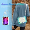 Shockproof Pancerne Etui Obudowa z Pen Slot i Paskiem do iPad Mini 6 beżowo-niebieskie