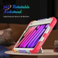 Shockproof Pancerne Etui Obudowa z Pen Slot i Paskiem do iPad Mini 6 beżowo-czerwone