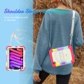 Shockproof Pancerne Etui Obudowa z Pen Slot i Paskiem do iPad Mini 6 beżowo-czerwone