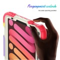 Shockproof Pancerne Etui Obudowa z Pen Slot i Paskiem do iPad Mini 6 beżowo-czerwone