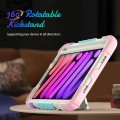 Shockproof Pancerne Etui Obudowa z Pen Slot i Paskiem do iPad Mini 6 beżowo-różowe