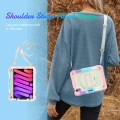 Shockproof Pancerne Etui Obudowa z Pen Slot i Paskiem do iPad Mini 6 beżowo-różowe