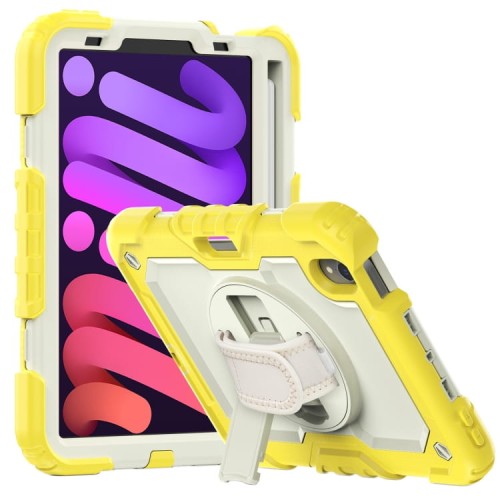 Shockproof Pancerne Etui Obudowa z Pen Slot i Paskiem do iPad Mini 6 zółte
