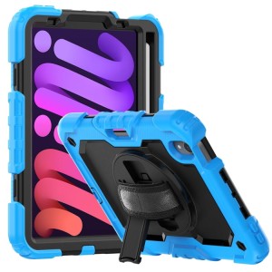 Shockproof Pancerne Etui Obudowa z Pen Slot i Paskiem do iPad Mini 6  niebieskie