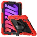 Shockproof Pancerne Etui Obudowa z Pen Slot i Paskiem do iPad Mini 6 czerwone