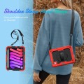 Shockproof Pancerne Etui Obudowa z Pen Slot i Paskiem do iPad Mini 6 czerwone