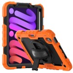 Shockproof Pancerne Etui Obudowa z Pen Slot i Paskiem do iPad Mini 6 pomarańczowe
