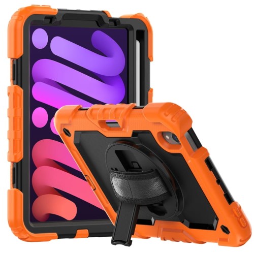 Shockproof Pancerne Etui Obudowa z Pen Slot i Paskiem do iPad Mini 6 pomarańczowe