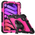 Shockproof Pancerne Etui Obudowa z Pen Slot i Paskiem do iPad Mini 6 różowo-czarne
