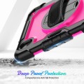 Shockproof Pancerne Etui Obudowa z Pen Slot i Paskiem do iPad Mini 6 różowo-czarne