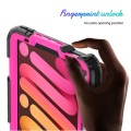 Shockproof Pancerne Etui Obudowa z Pen Slot i Paskiem do iPad Mini 6 różowo-czarne
