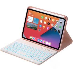 Różowe Etui Podświetlana Klawiatura z Pen Slot do Apple iPad Mini 6