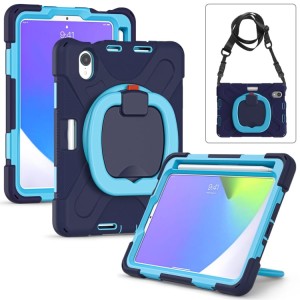 Shockproof Pancerne Etui Obudowa z Paskiem do iPad Mini 6 granatowe