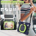 Shockproof Pancerne Etui Obudowa z Paskiem do iPad Mini 6 granatowo-zielone
