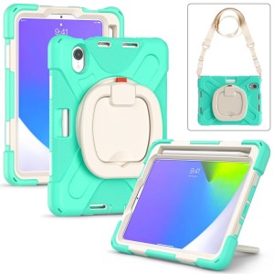 Shockproof Pancerne Etui Obudowa z Paskiem do iPad Mini 6 miętowe