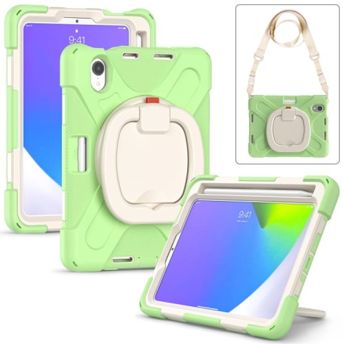 Shockproof Pancerne Etui Obudowa z Paskiem do iPad Mini 6 zielone matcha