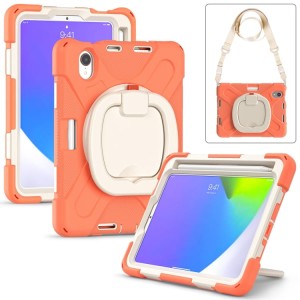 Shockproof Pancerne Etui Obudowa z Paskiem do iPad Mini 6 pomarańczowe