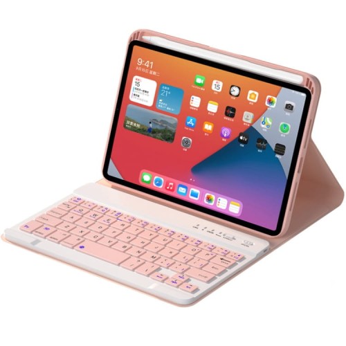 Różowe Etui Klawiatura Pen Slot do Apple iPad Mini 6