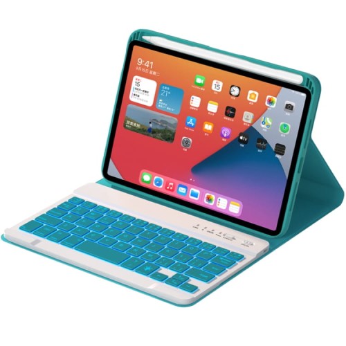 Zielone Etui Podświetlana Klawiatura Pen Slot do Apple iPad Mini 6