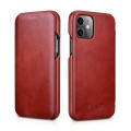 ICARER Skórzane Etui do iPhone 12 Mini czerwone