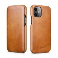 ICARER Skórzane Etui do iPhone 12 Mini brązowe jasne