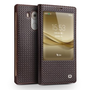 Etui Smart Cover QIALINO Gird Patern Huawei Mate 8 brązowe