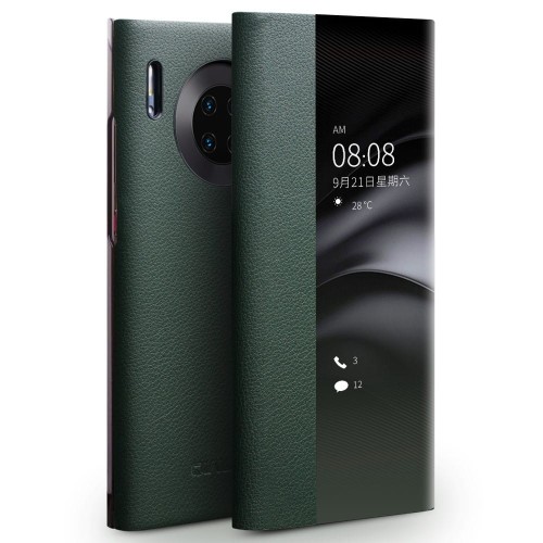 Skórzane Etui Pokrowiec QIALINO Huawei Mate 30 Pro zielone