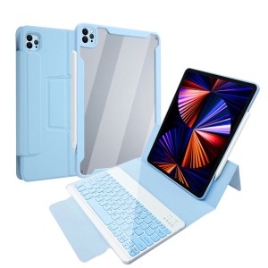 Niebieskie Etui Obudowa Klawiatura do iPad Pro 12.9 2021/2020/2018