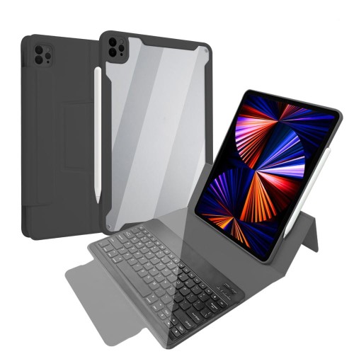 Czarne Etui Obudowa Klawiatura do iPad Pro 12.9 2021/2020/2018
