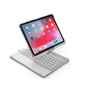 Obrotowa Podświetlana Klawiatura do iPad Air 10.9 srebrna