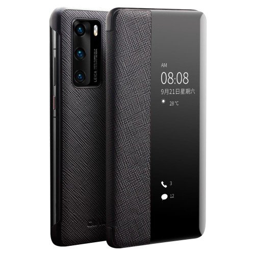 Skórzany Pokrowiec Smart Cover QIALINO do Huawei P40 czarne