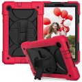 Shockproof Pancerne Etui z Paskiem, Uchwytem do Tab M10 Plus 10.3 czerwone