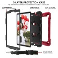 Shockproof Pancerne Etui z Paskiem, Uchwytem do Tab M10 Plus 10.3 czerwone