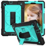 Shockproof  Pancerne Etui z Paskiem, Uchwytem do Lenovo Tab M10 Plus 10.3 czarno-miętowe