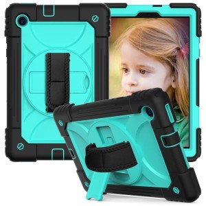 Shockproof  Pancerne Etui z Paskiem, Uchwytem do Lenovo Tab M10 Plus 10.3 czarno-miętowe