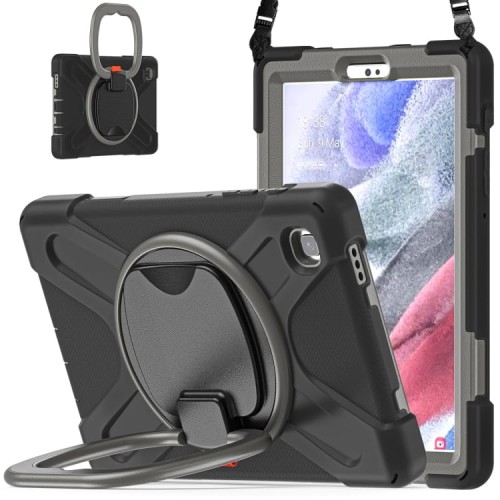 Shockproof Pancerne Etui z Paskiem do Samsung Galaxy Tab A7 Lite 8.7 2021 czarno-szare