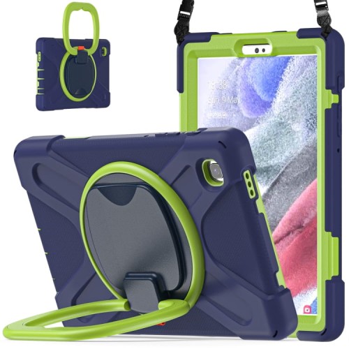 Shockproof Pancerne Etui z Paskiem do Samsung Galaxy Tab A7 Lite 8.7 2021 granatowo-zielone